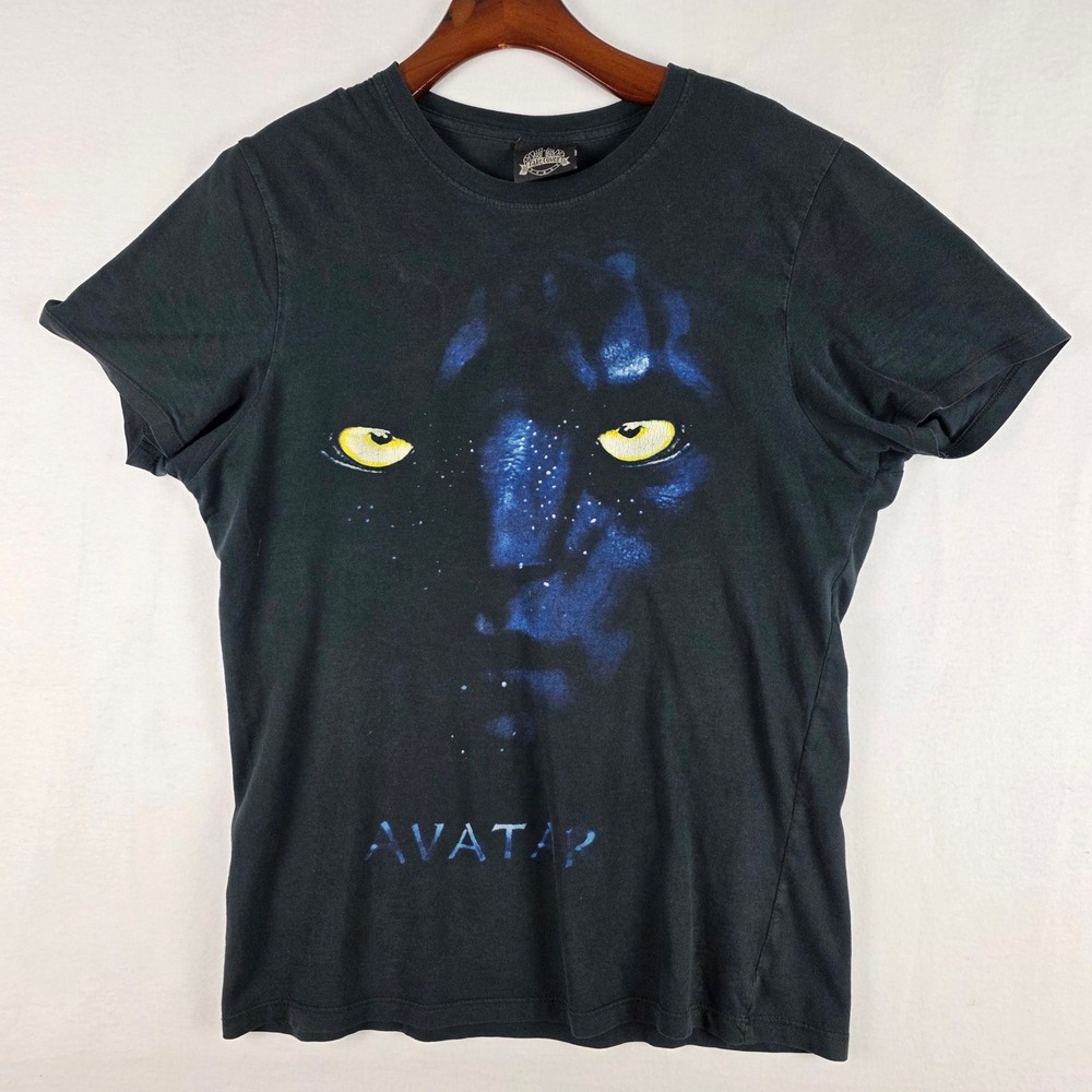 Take Cover Mens Avatar Movie Graphic Tee Shirt Black Size M Neytiri Face